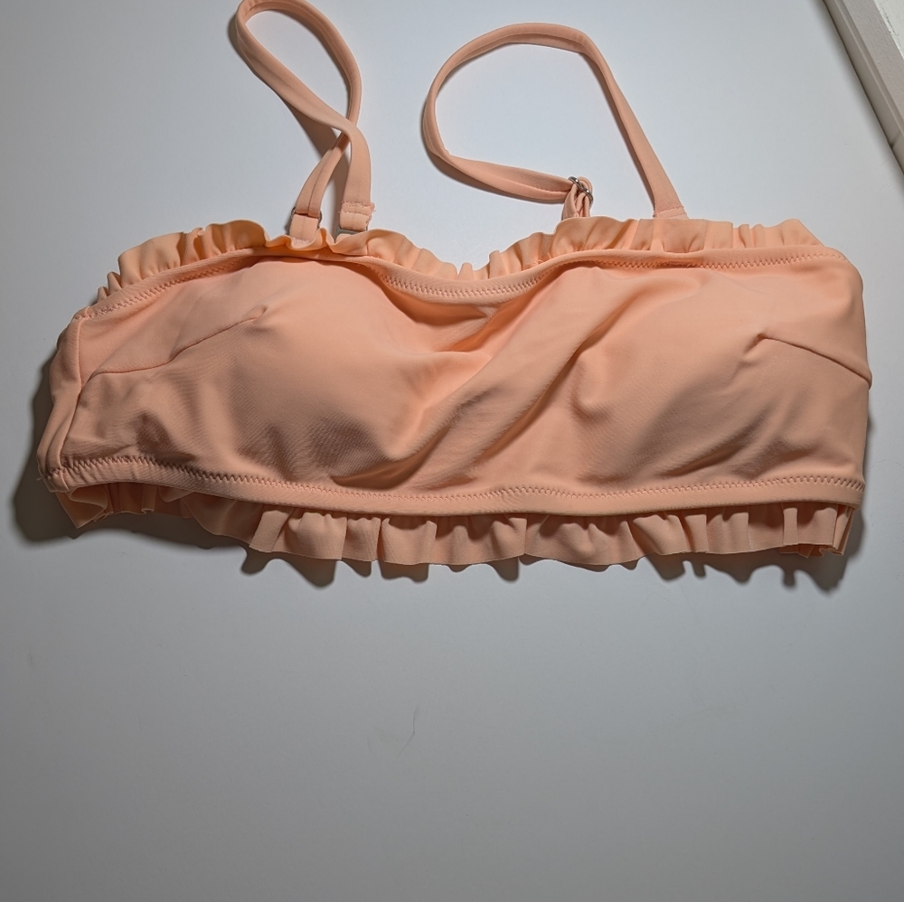Cupshe Light Peace/Light Orange Bikini Top Bathing Suit -Size medium NWOT
